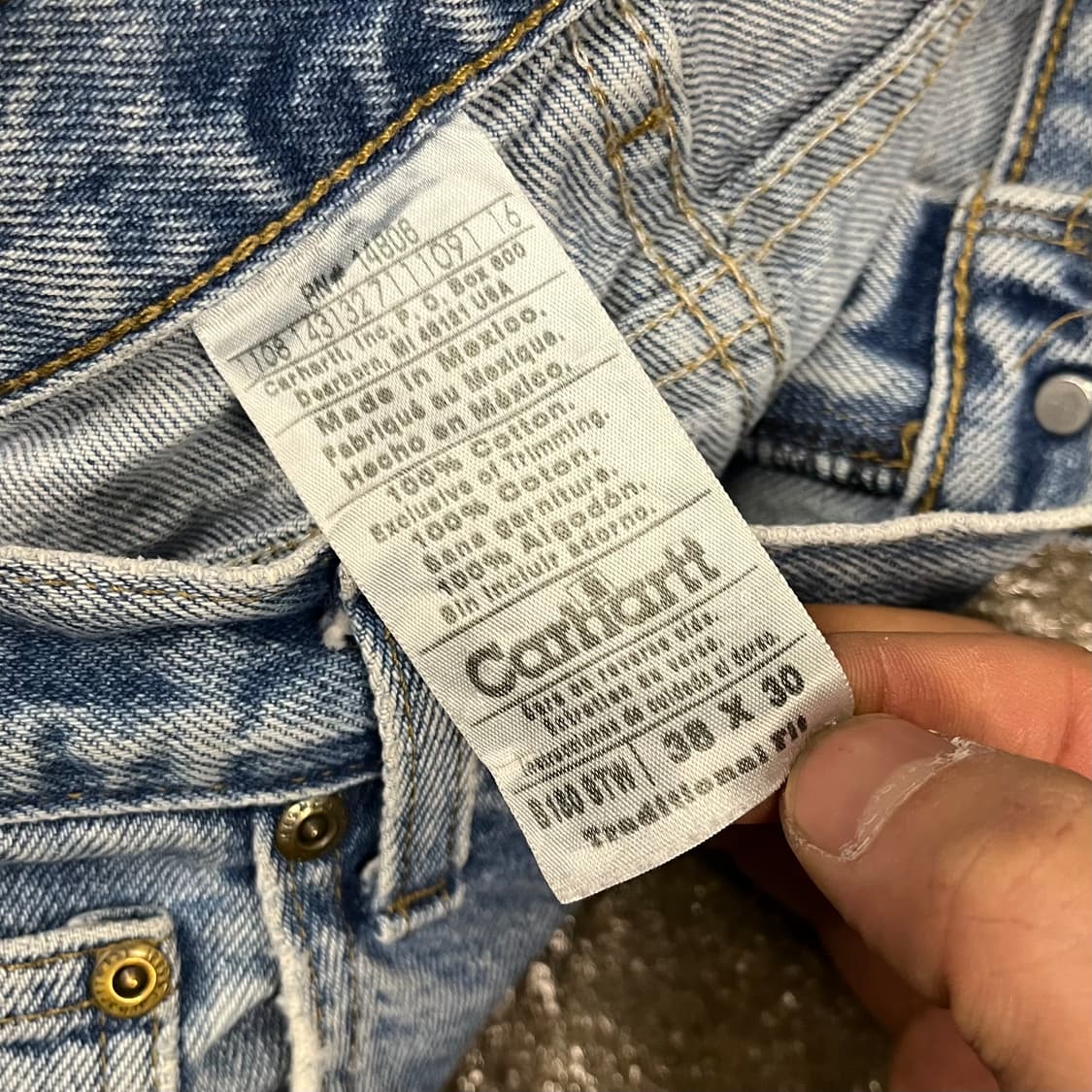 00s Carhartt  데미지 데님 팬츠 (38“) 상품이미지8