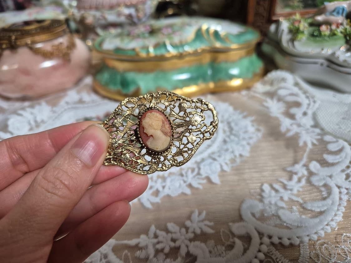 vintage) 1950s 카메오 브로치 상품이미지3