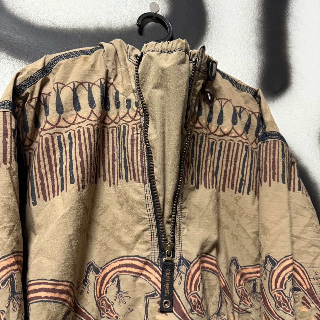 VTG 빈티지 빅 사이즈 에스닉 풀 패턴 하프 집업 아노락 자켓 상품이미지5