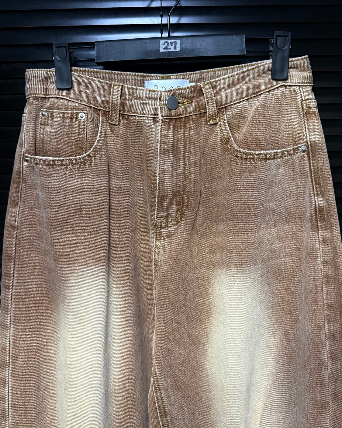 POEM 데미지 워싱 와이드 팬츠 27 디스트로이드진 찢청 갸루 로리걸 상품이미지4