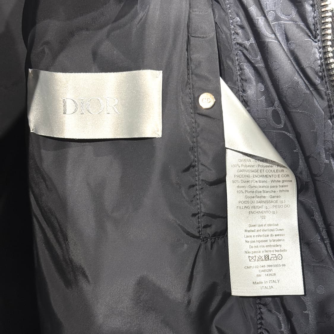 [정품] 24FW 디올 오블리크 테크니컬 자카드 패딩 48 블랙  상품이미지8