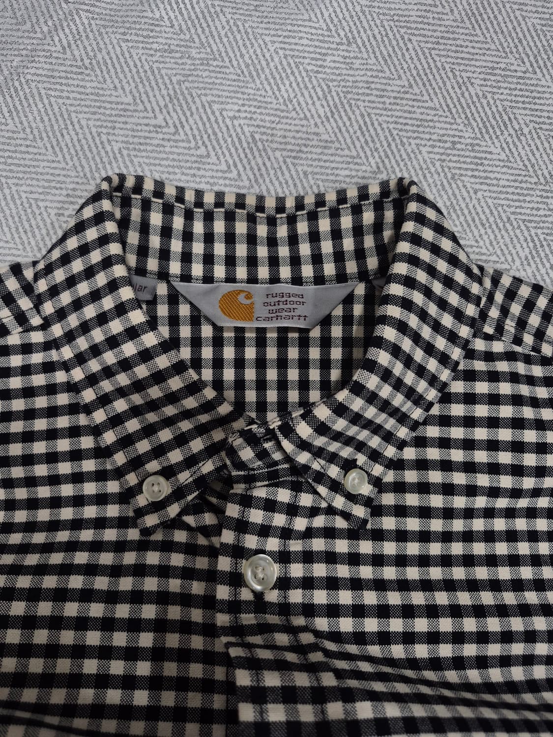 Carhartt 칼하트 블랙 화이트 체크 셔츠 남녀공용 XS~S사이즈 상품이미지4