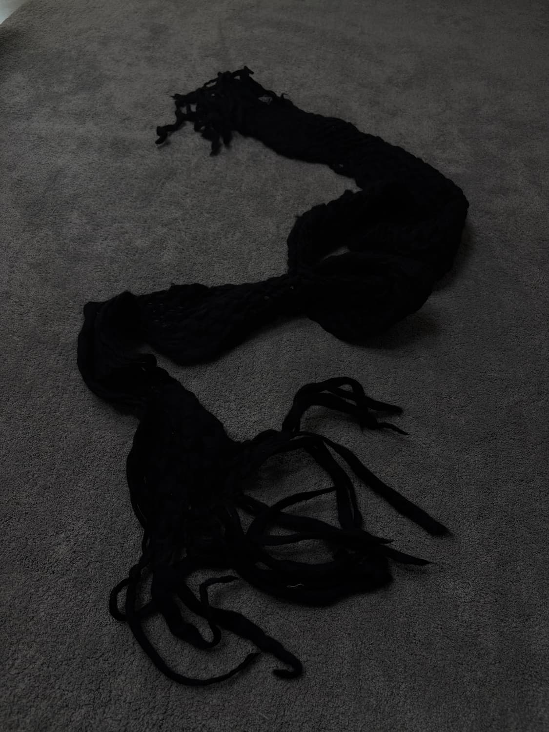 Vintage v-kei punk mood black scarf 상품이미지1