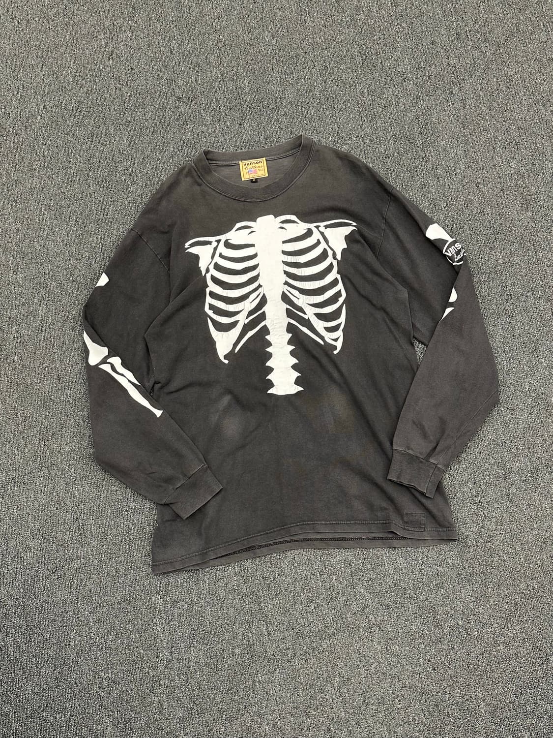 M)Vanson 빈티지 x-ray 피그먼트 롱슬리브 상품이미지2