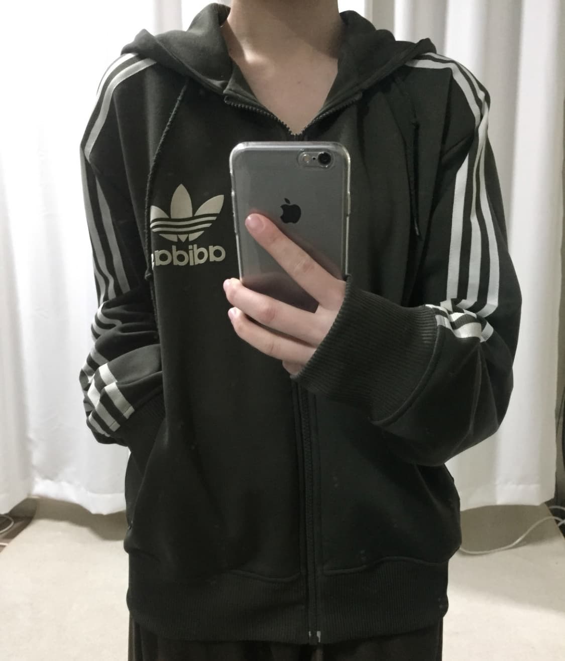 아디다스 카키 후플 플락 후드집업 져지 상품이미지1