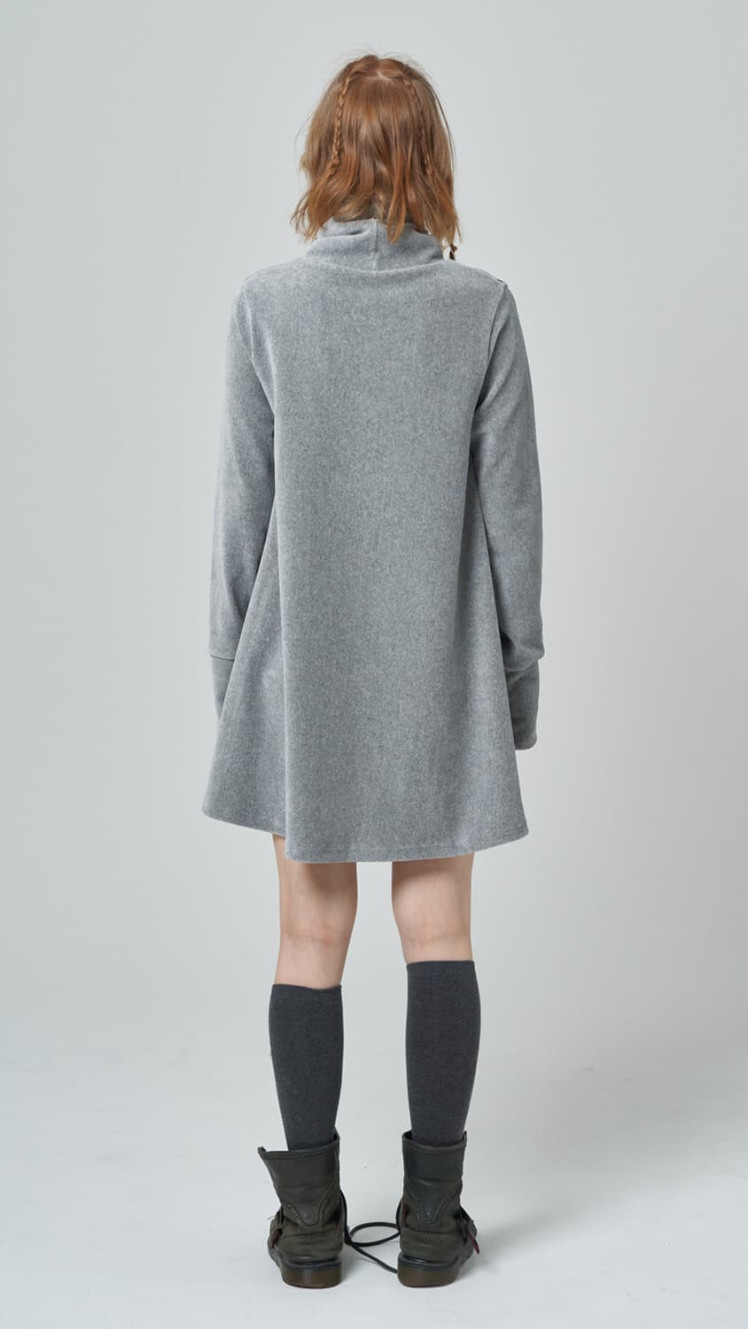 Printed velour dress_gray 상품이미지2