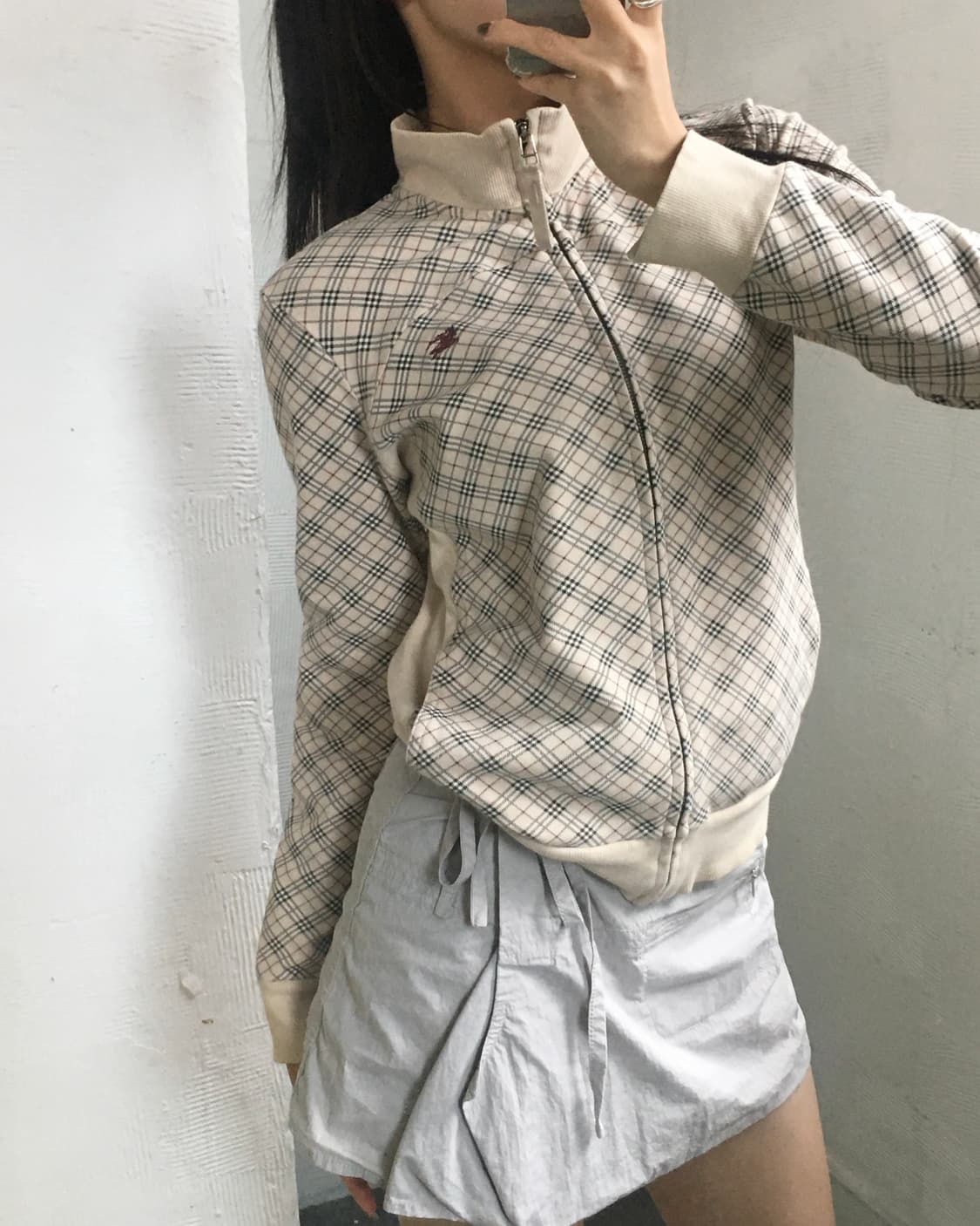 Burberry 버버리 블루라벨 기마로고 노바체크 코튼 집업 상품이미지9