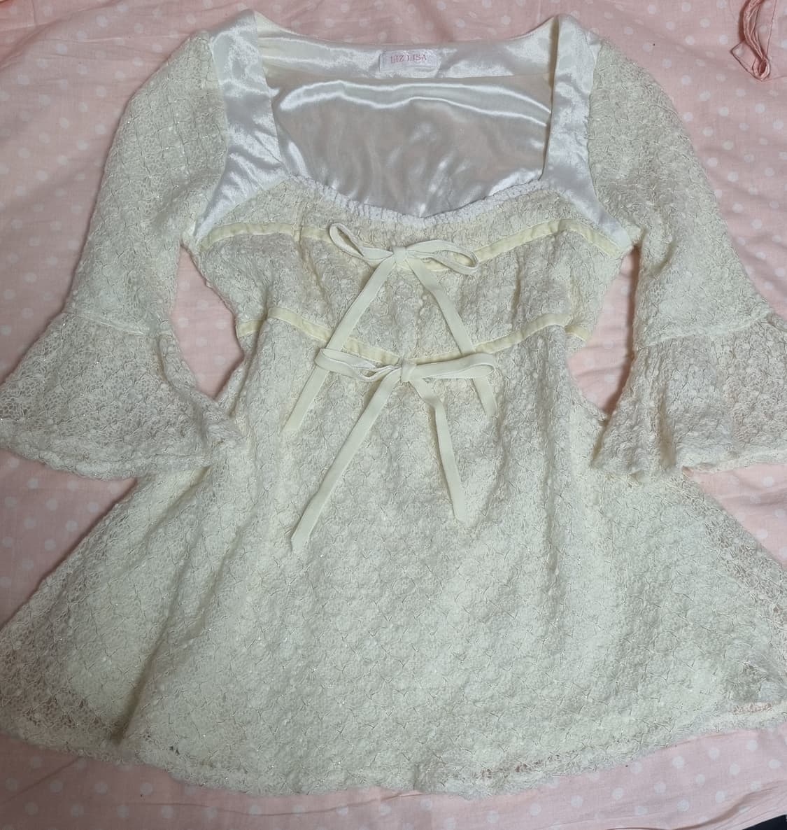 리즈리사 리본 라떼갸루 니트 상품이미지2