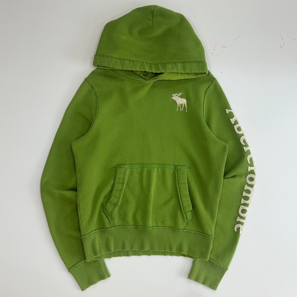 Abercrombie 아베크롬비 사이드로고 그린 후드티 상품이미지3