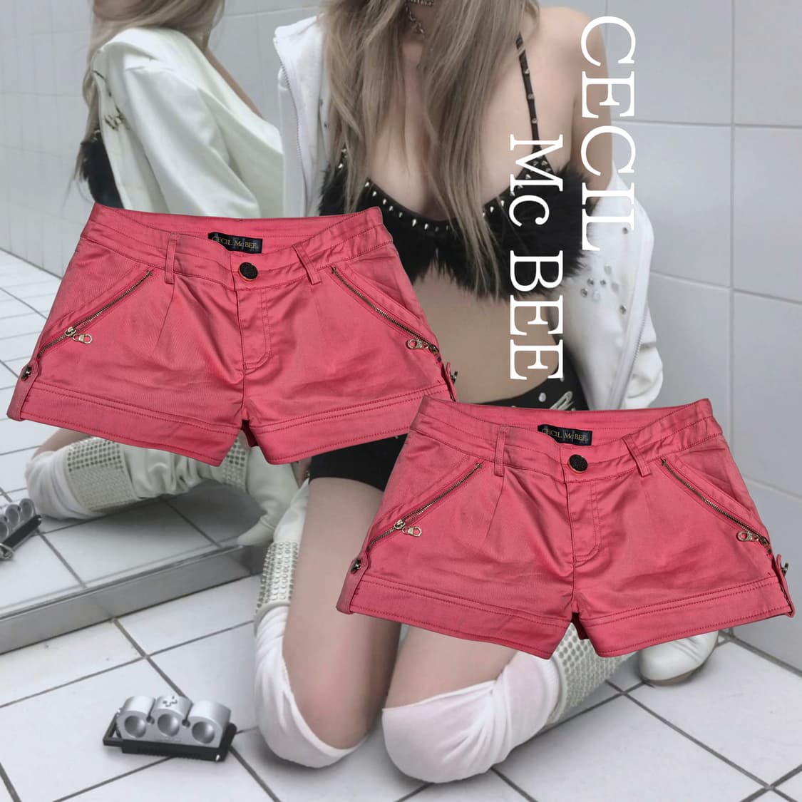 Cecil McBee y2k zipper shorts 상품이미지1