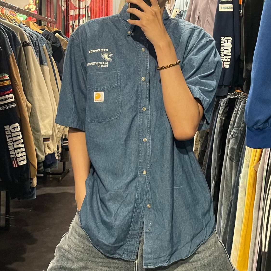 [IM] carhartt 칼하트 중청 데님 반팔셔츠 상품이미지2