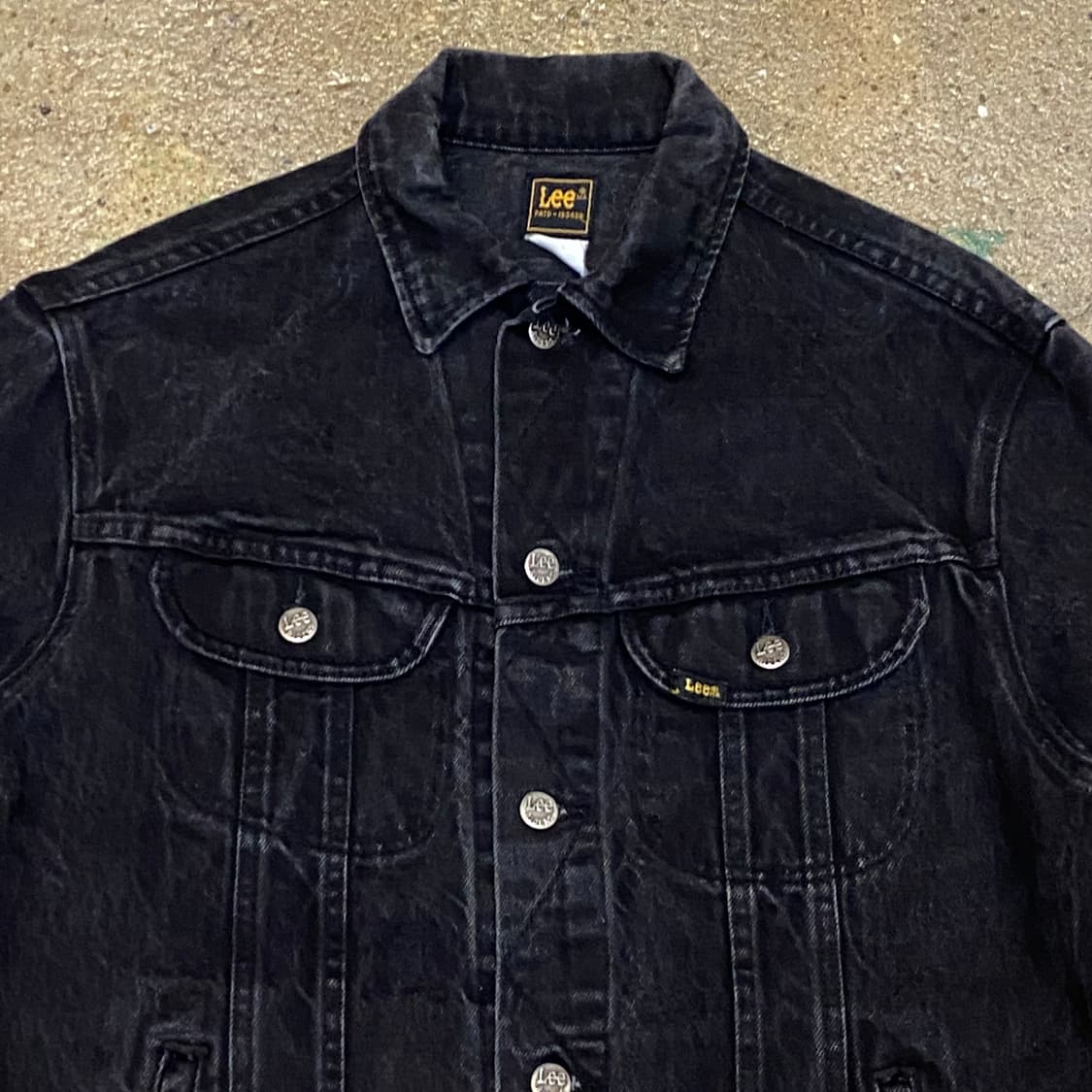 90s Made in USA 빈티지 리 하드락카페 흑청 데님자켓 청자켓 상품이미지6