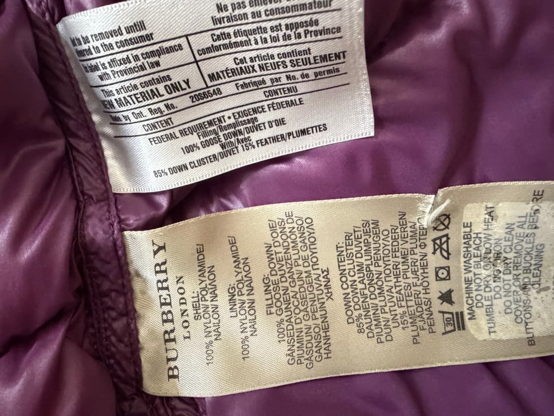 버버리 여성 구스 퍼플 패딩 M 상품이미지9