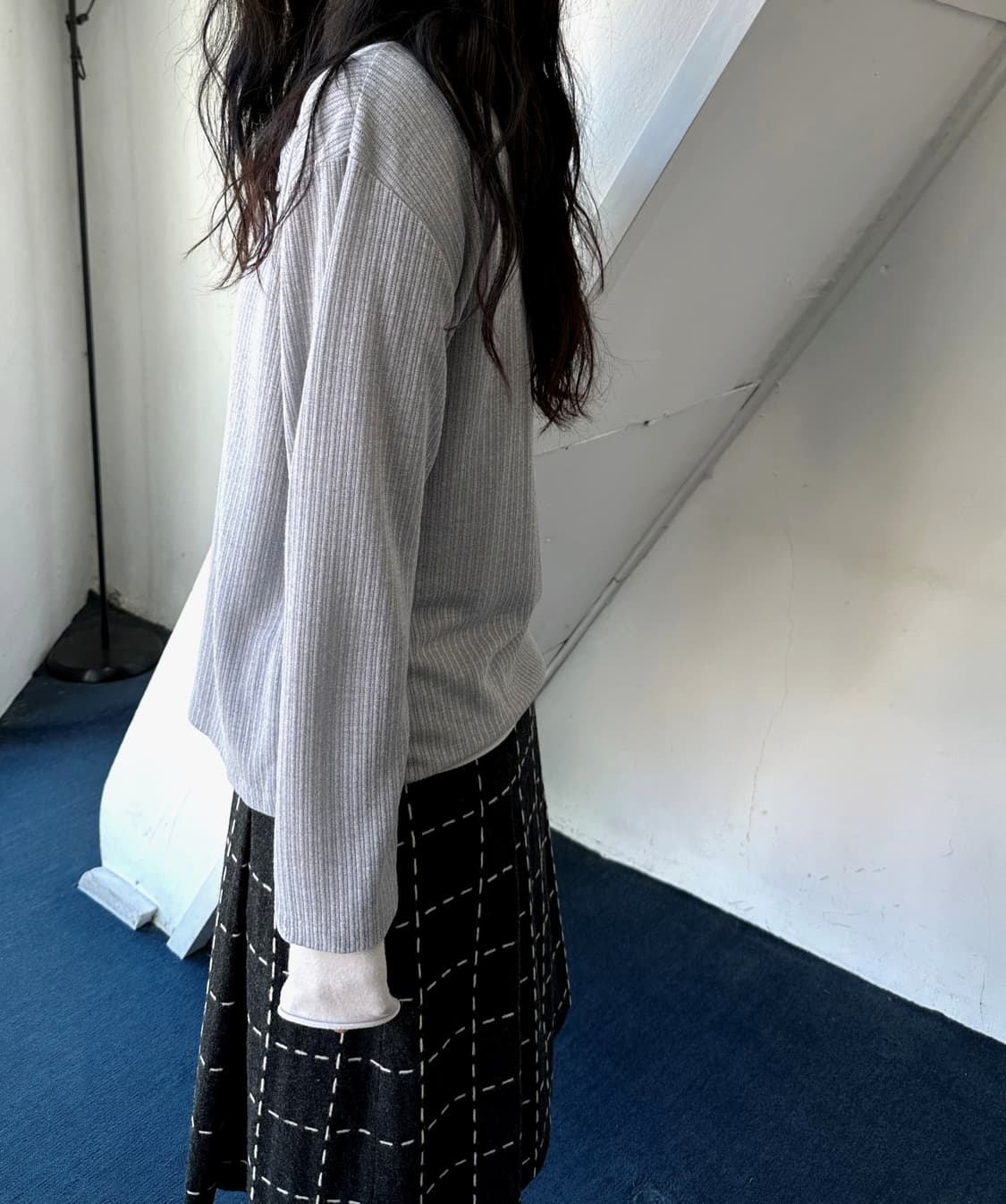 High gauge rib knit loose zip cardigan 상품이미지9