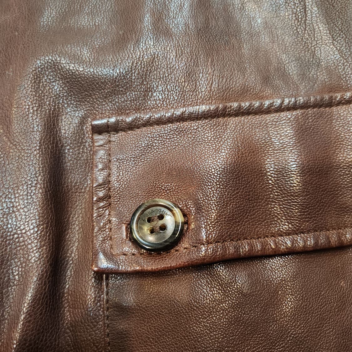 페레가모 이태리 00s 오일 양가죽 A-2 자켓 M 100 상품이미지3