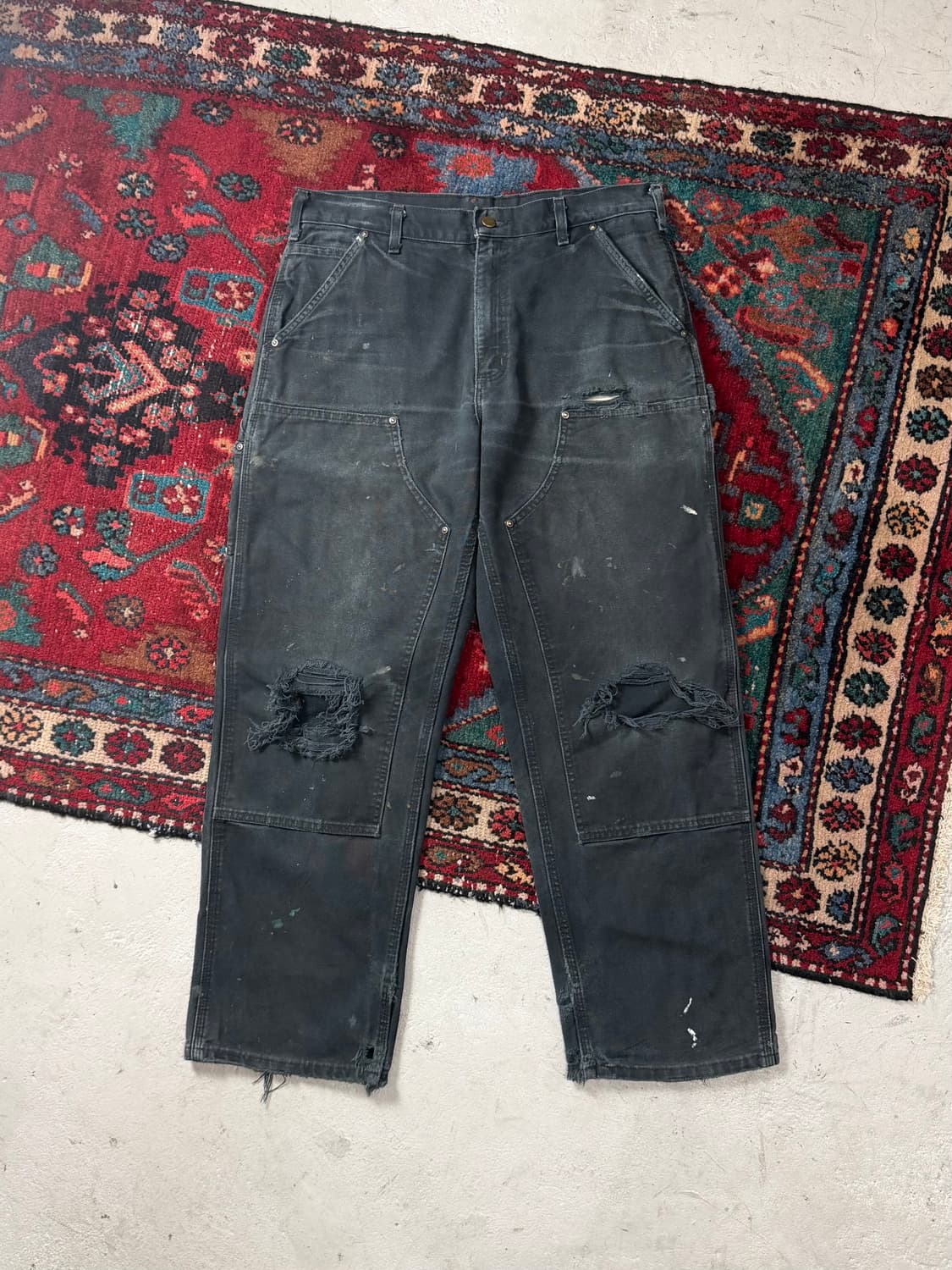 *RARE* OG 칼하트 B136 더블니 블랙 칼하트 썩블니 하드페이딩 상품이미지1