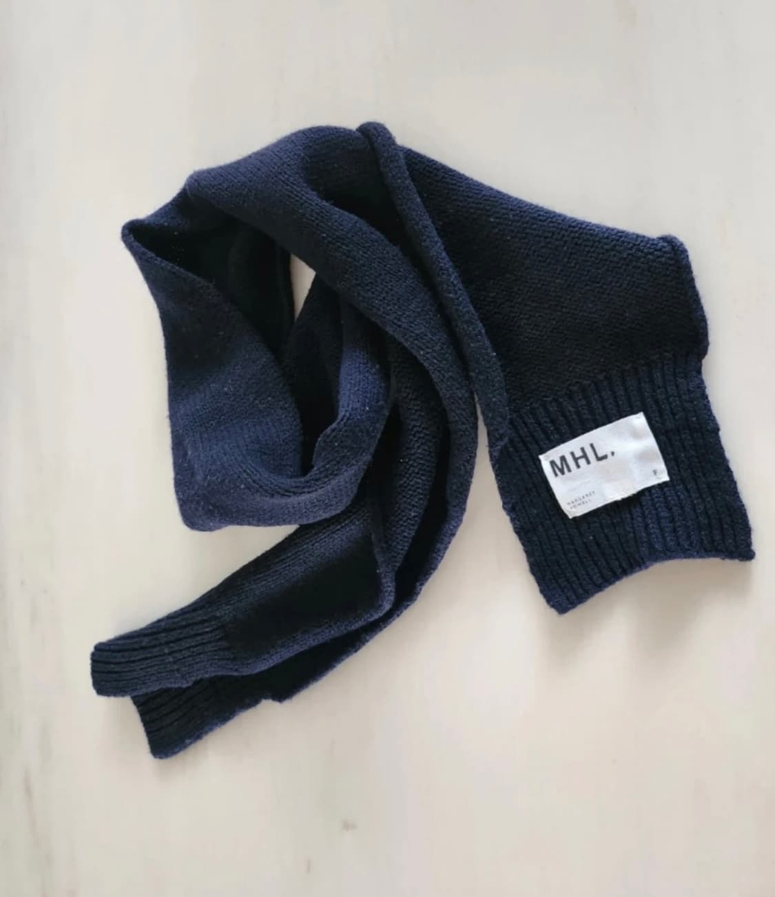 Mhl 네이비 울 머플러 상품이미지1