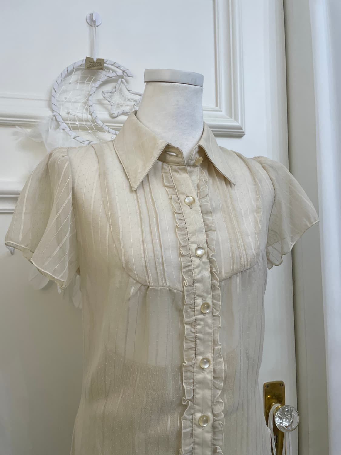 beige puff ruffle fairy blouse 상품이미지6