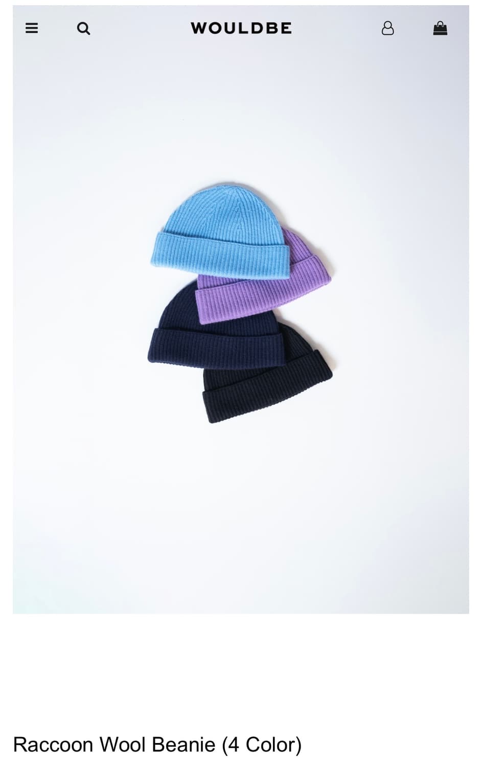 [우드비]Raccoon Wool Beanie (스카이 블루) 상품이미지1