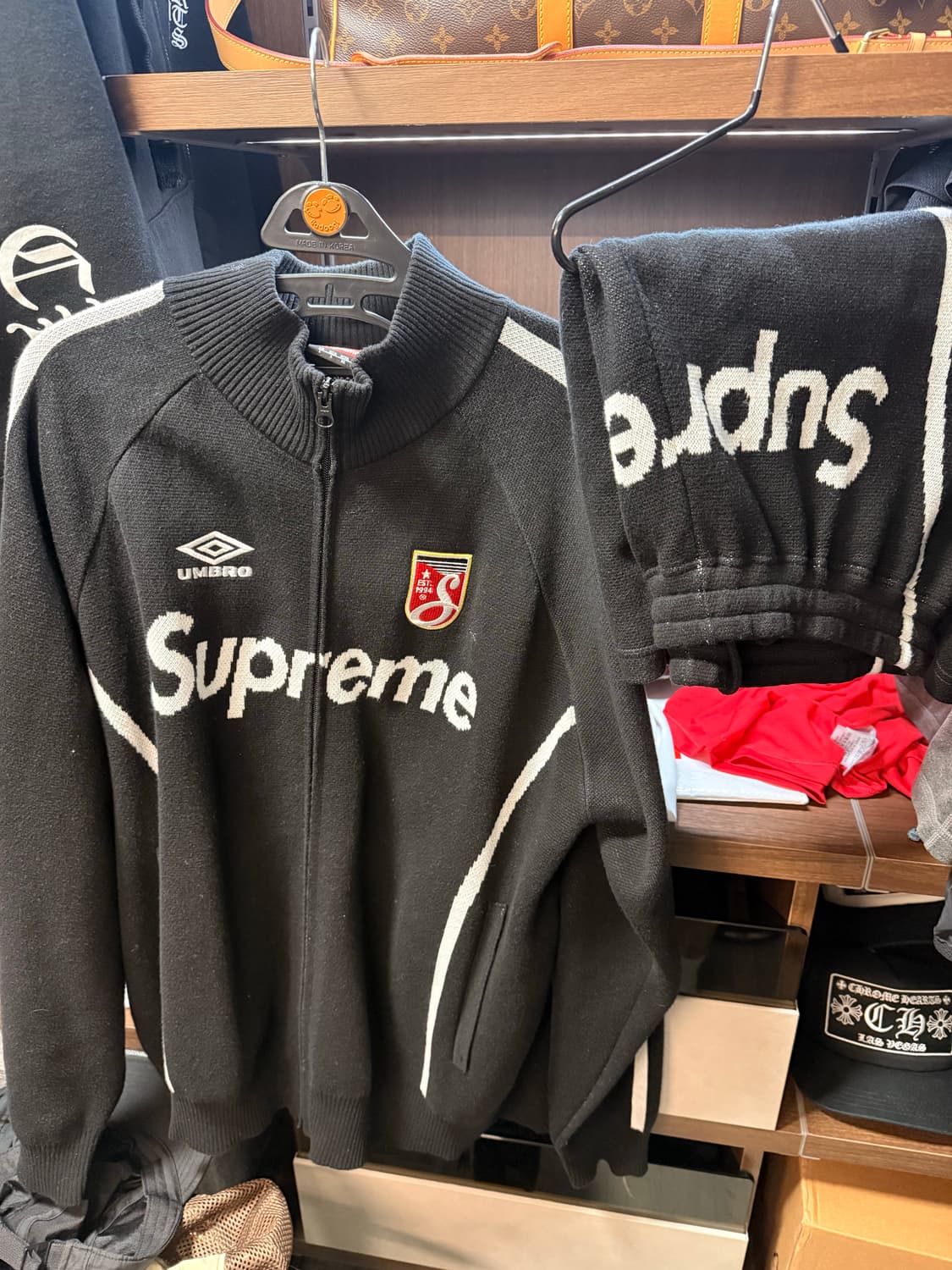 슈프림x엄브로 니트사커 셋업 L,m 상품이미지4