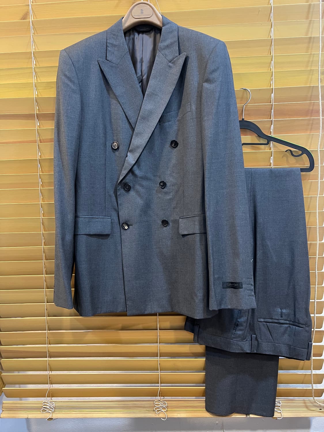 캘빈클라인  남성 그레이 울정장셋업 울자켓 울팬츠 상품이미지1