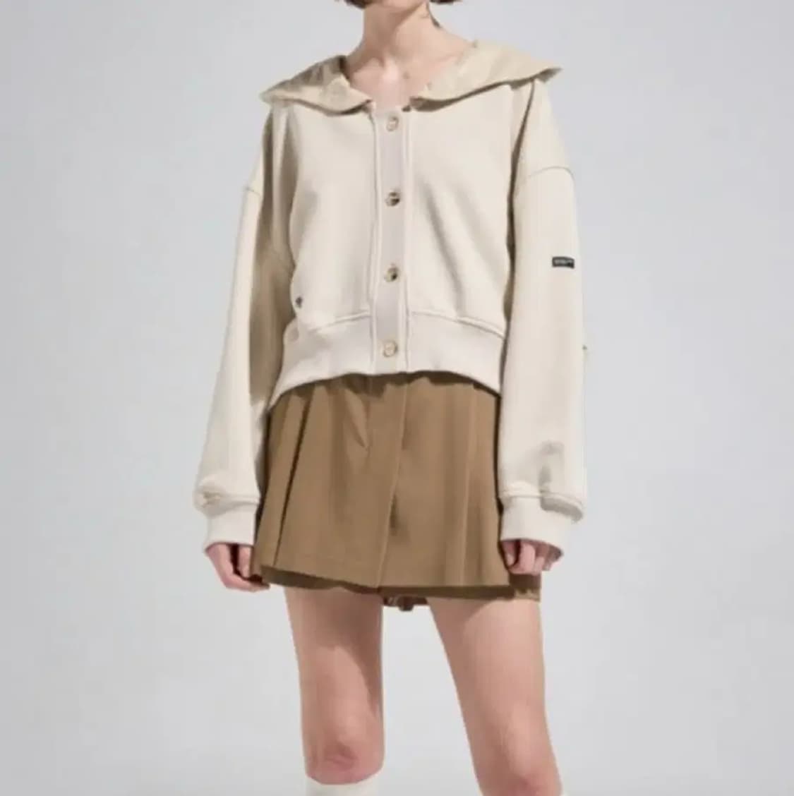 한섬 시스템 여성 레더 세일러 칼라 점퍼 자켓 (55) 상품이미지8