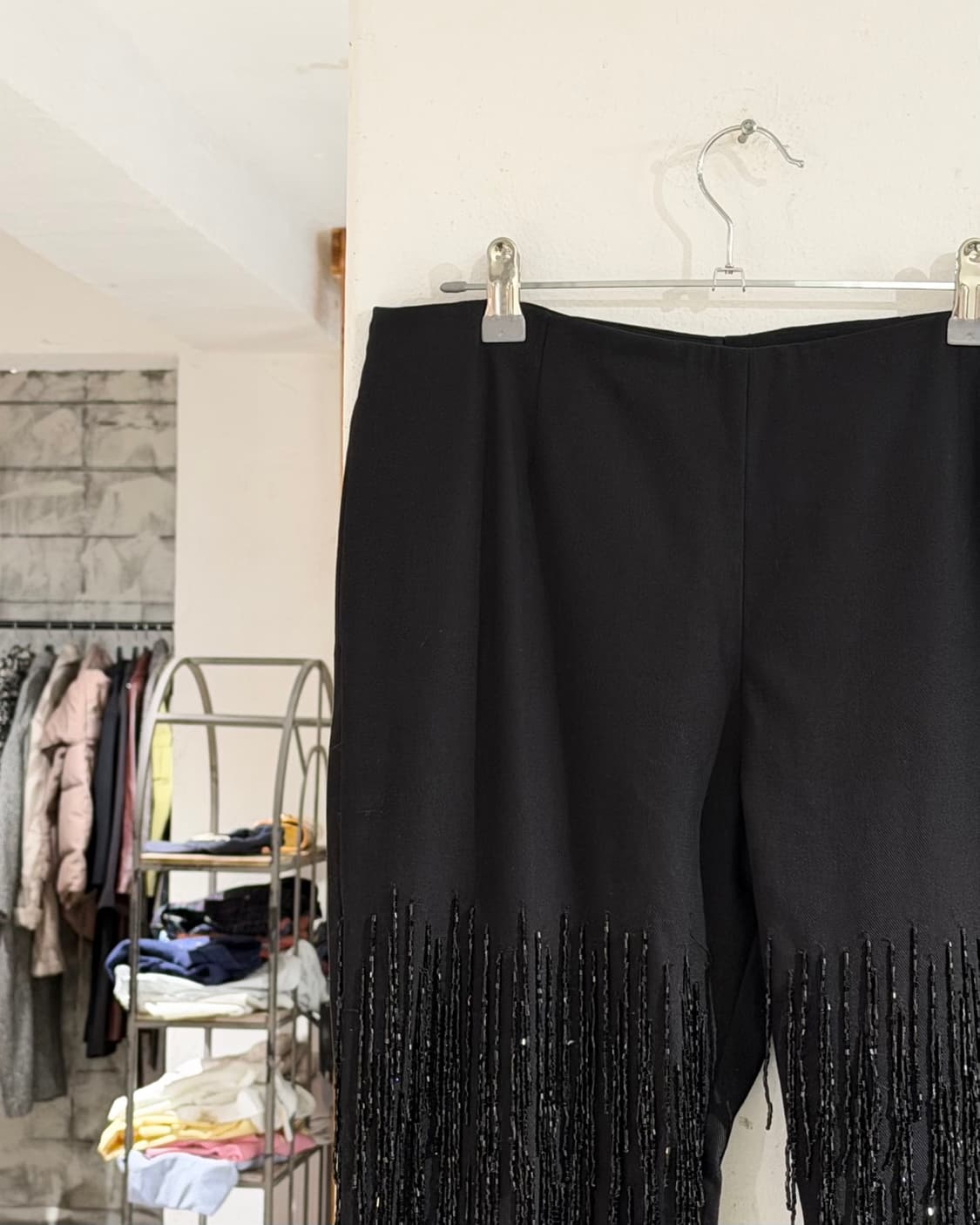 메종 마르지엘라 블랙 크리스탈 스트레이트 팬츠 상품이미지3