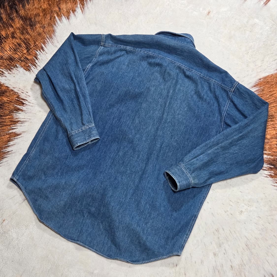 오버핏 투포켓 데님 셔츠 상품이미지5