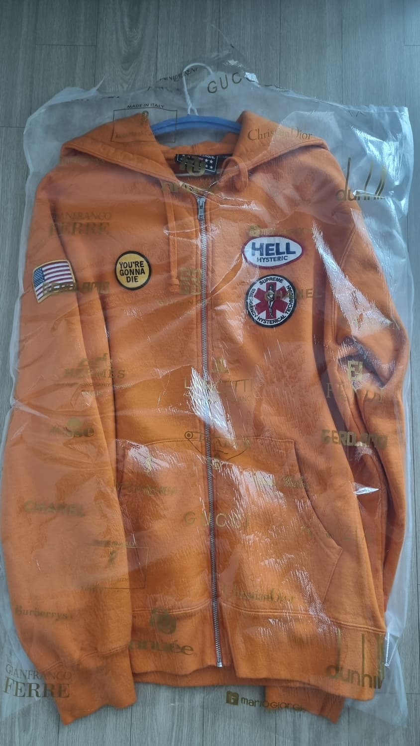 슈프림 SUPREME 히스테릭글래머 후드집업 XL 오렌지 상품이미지1