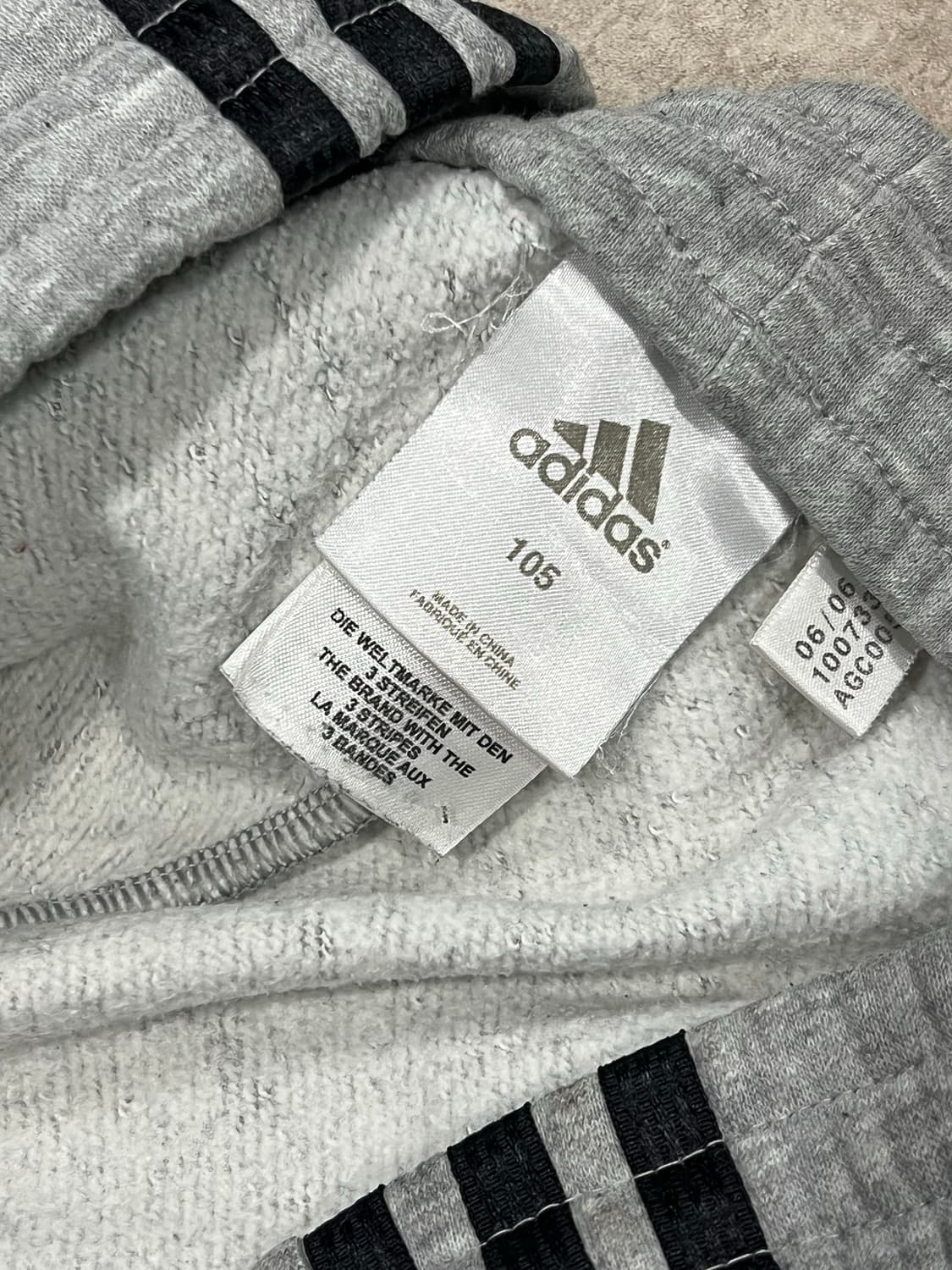 아디다스 삼선 스웻 팬츠 그레이/블랙 상품이미지4