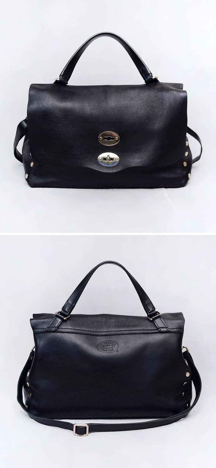 자넬라토 포스티나 M 오리지널 실크레더 금장 블랙 (토트.숄더) 상품이미지2