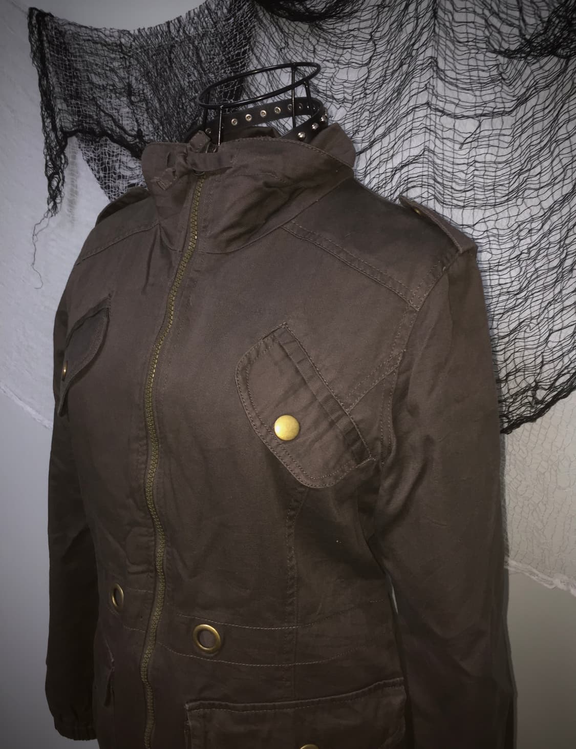 grunge y2k gold button brown jacket 상품이미지5