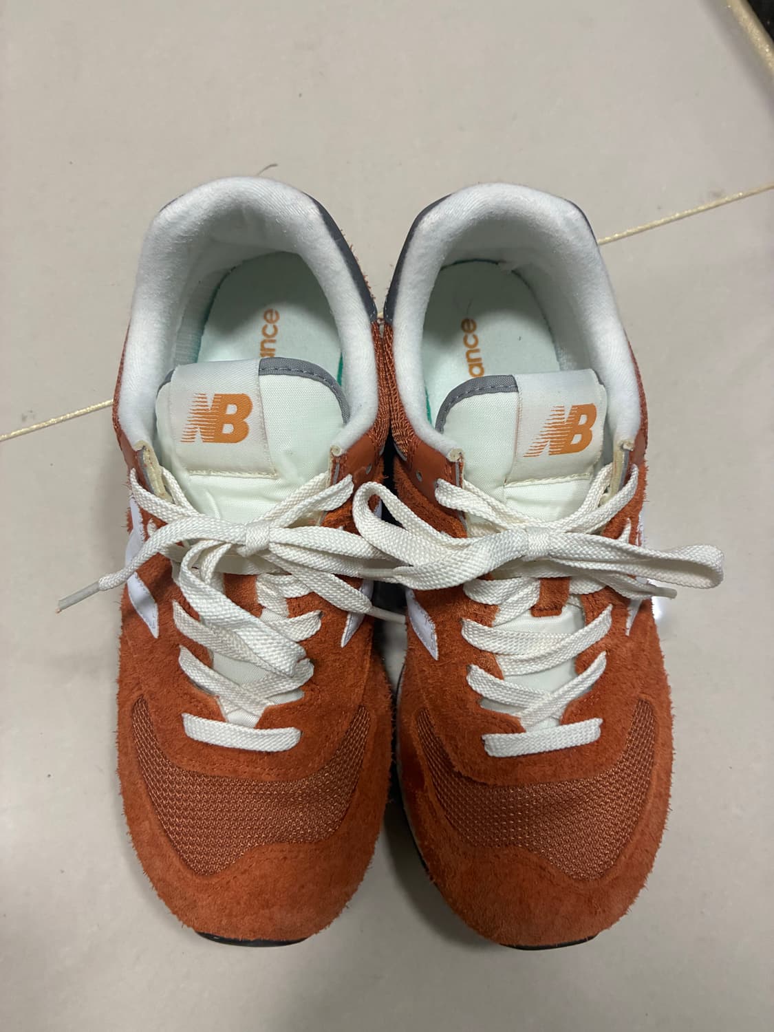 뉴발란스 574 오렌지 버스트 화이트 상품이미지1