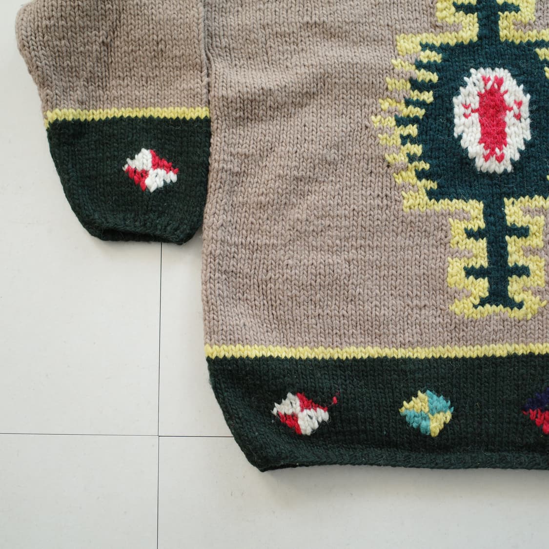 에콰도르 에스닉 나바호 아즈텍 핸드메이드 100% 울 니트 (Free) 상품이미지9