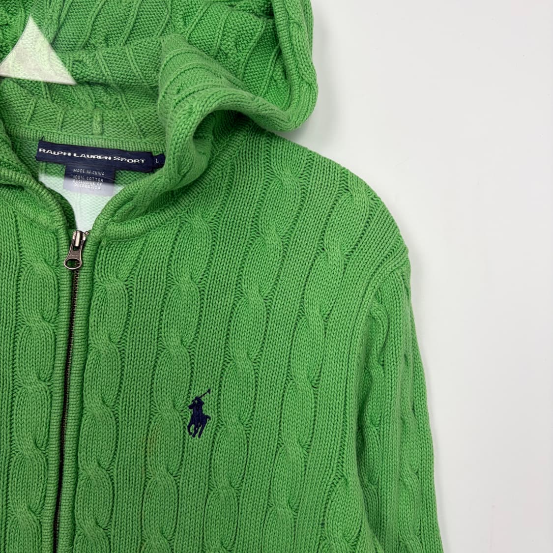 폴로 랄프로렌 꽈배기 니트 후드 집업 상품이미지4