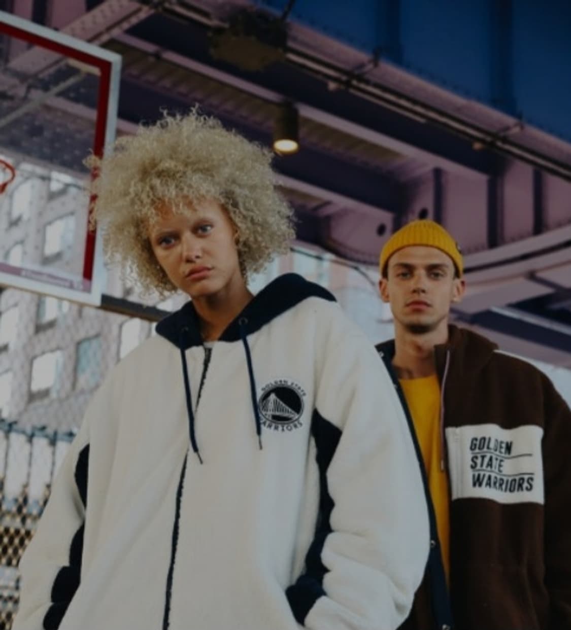 NBA 골든스테이트 워리어스 컬러블럭 롱기장 보아 후드집업  아메리칸 버 상품이미지2