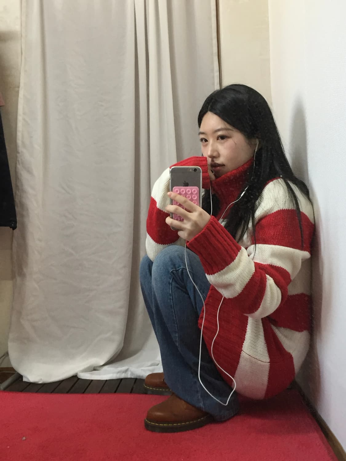 vintage stripe red zipup outer 상품이미지6