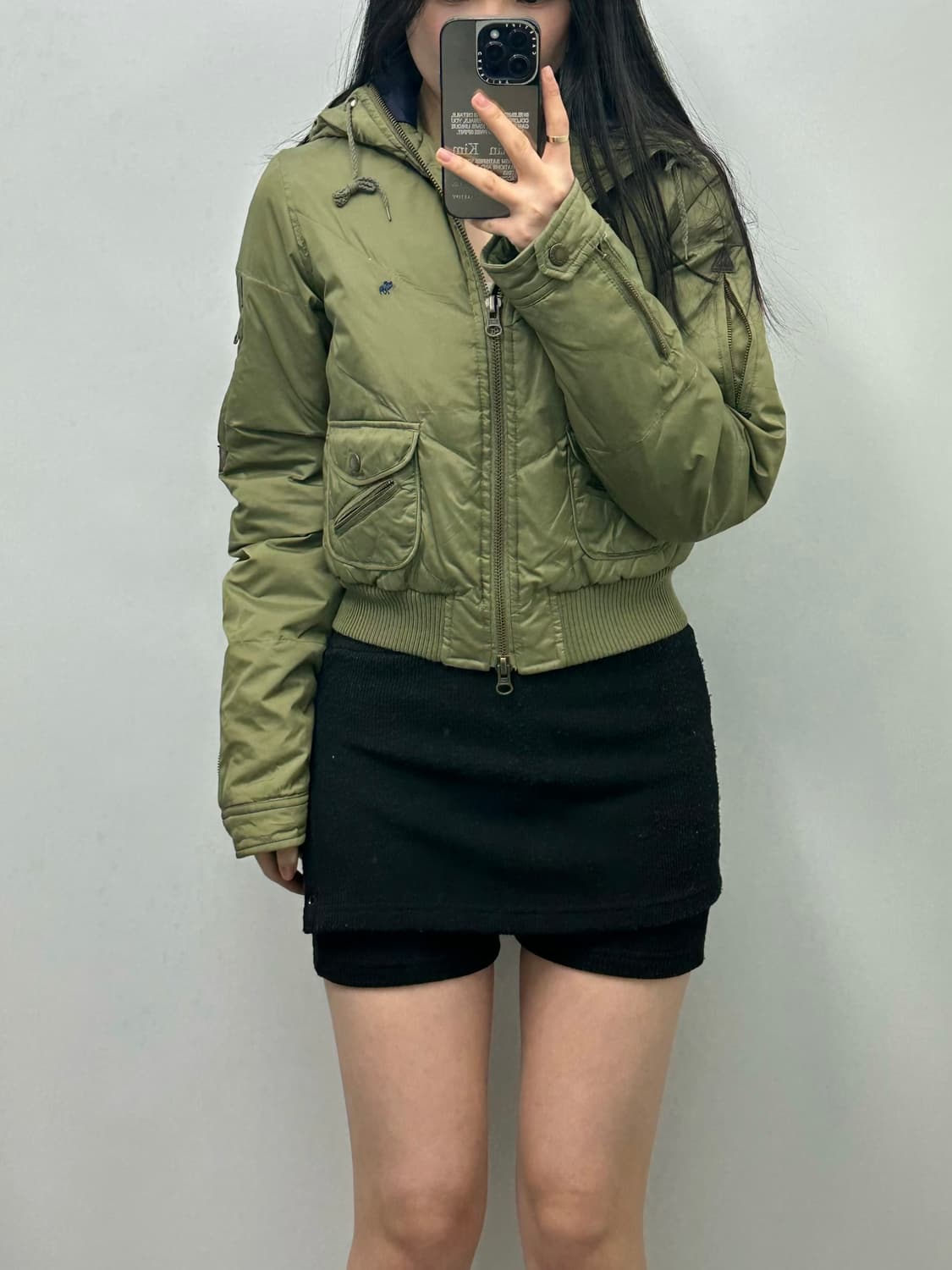 아베크롬비 산양로고 카키 봄버 자켓 상품이미지1