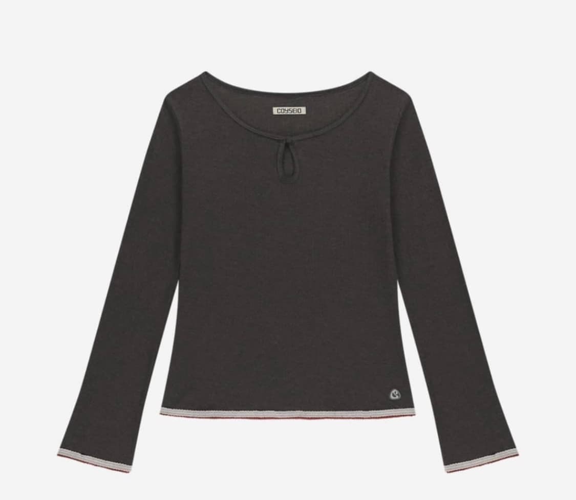 코이세이오 아일렛 레이스 롱슬리브 브리운 상품이미지1