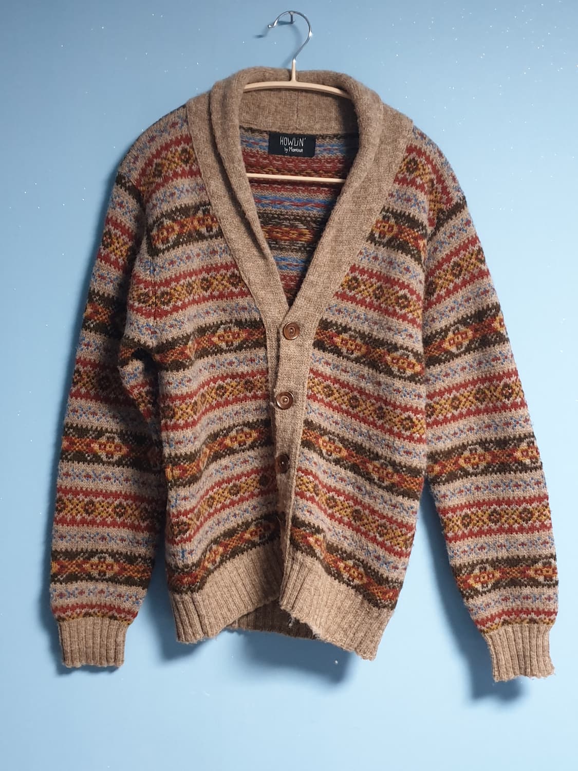 하울린 페어아일 숄카라 니트 가디건 상품이미지1