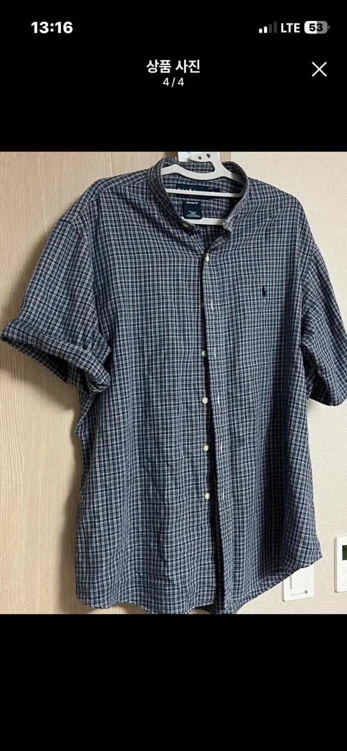 폴로 차이나카라 체크남방 셔츠 상품이미지3