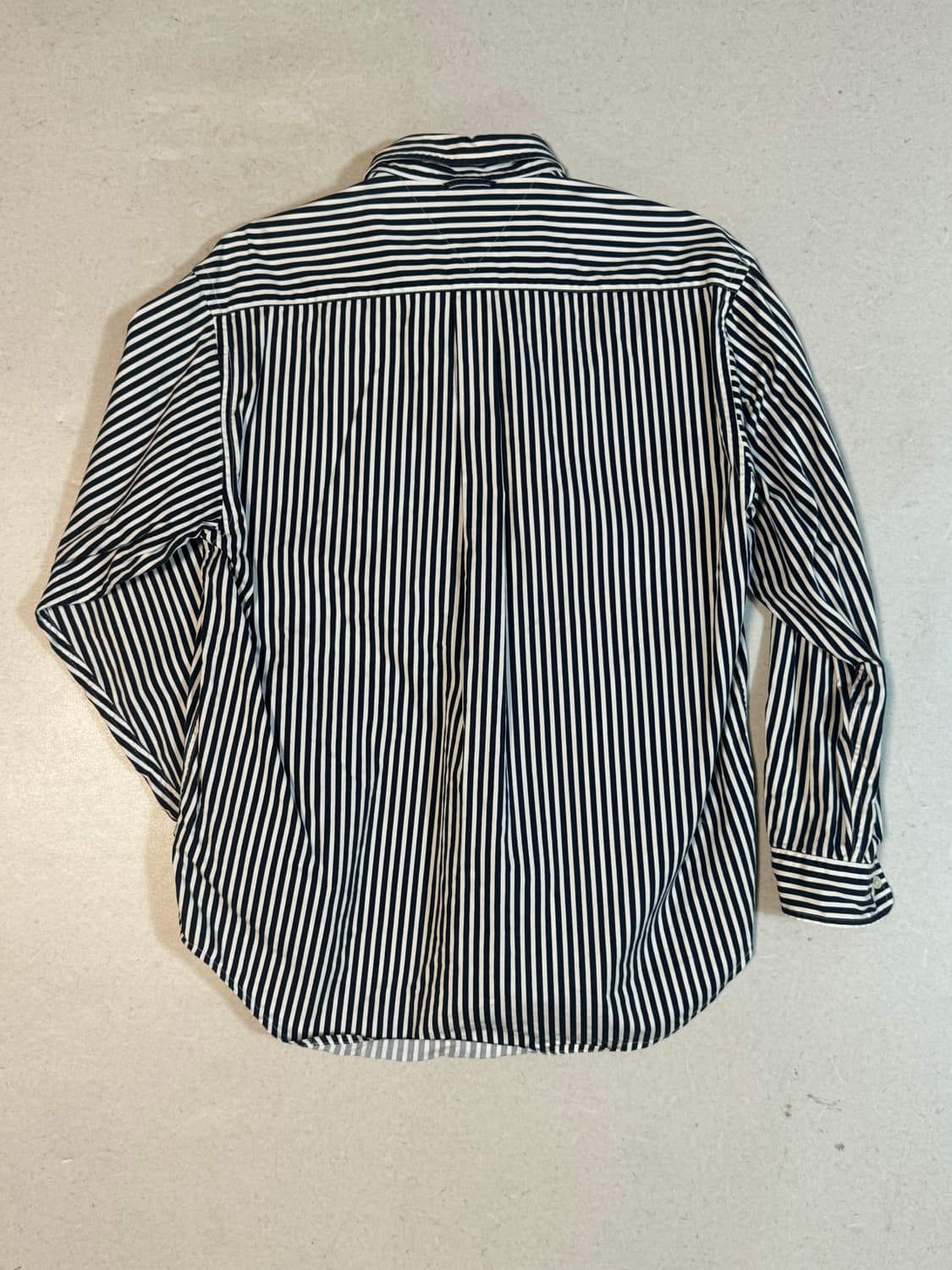 타미힐피거 빈티지 포인트 컬러 스트라이프 자수 로고 셔츠 네이비 m 상품이미지4