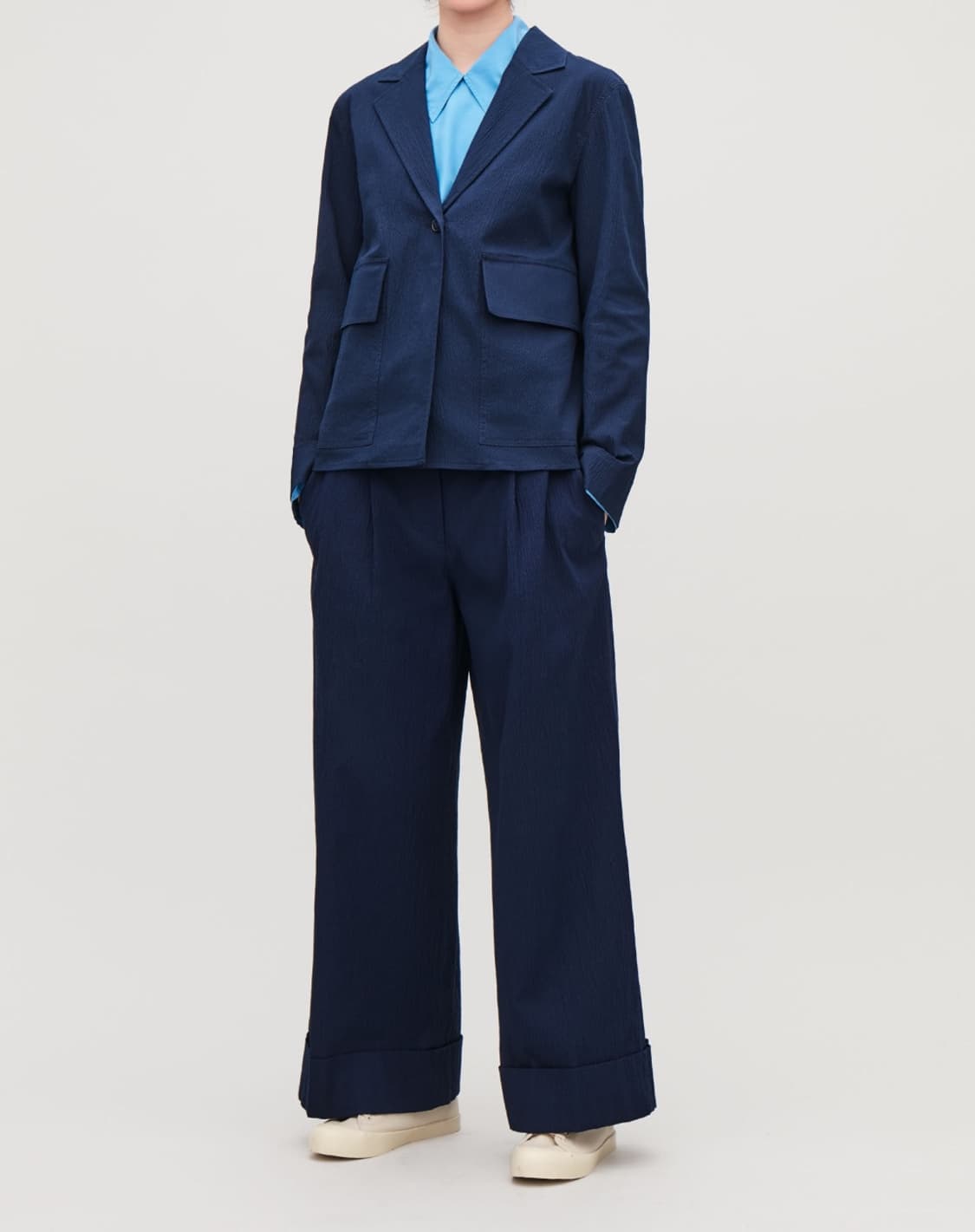 코스 네이비 시어서커 팬츠 상품이미지1