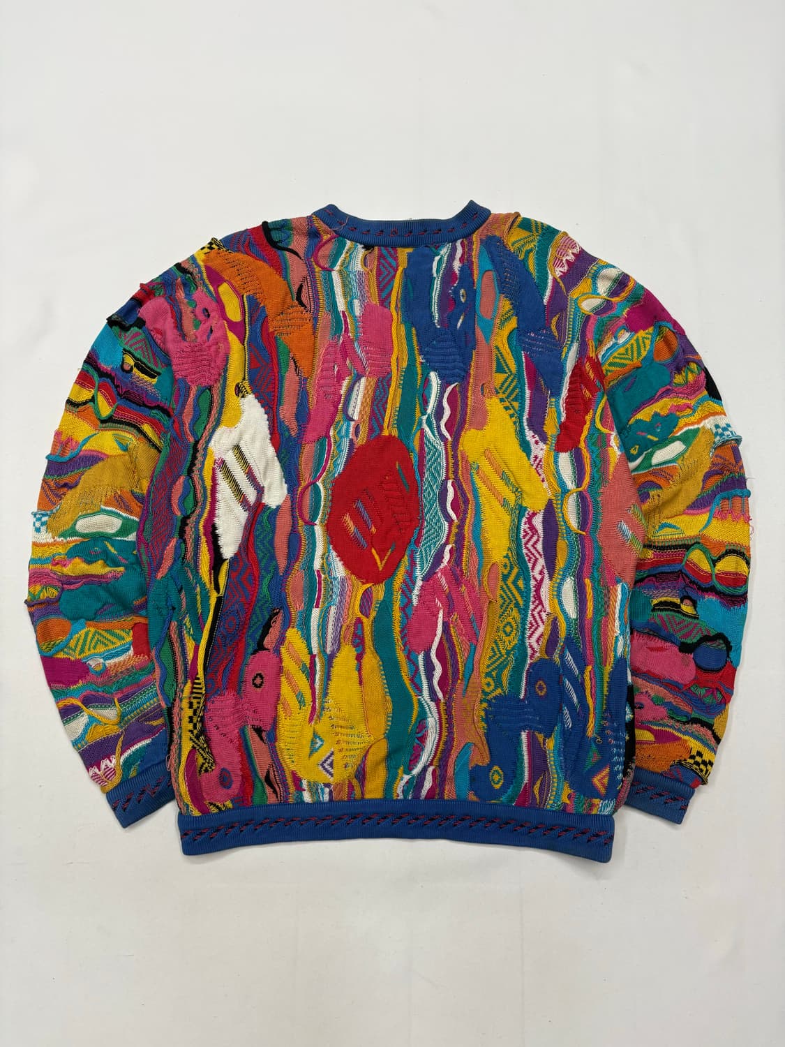 쿠지 COOGI 레인보우 입체 멀티 컬러 케이블 니트 상품이미지5