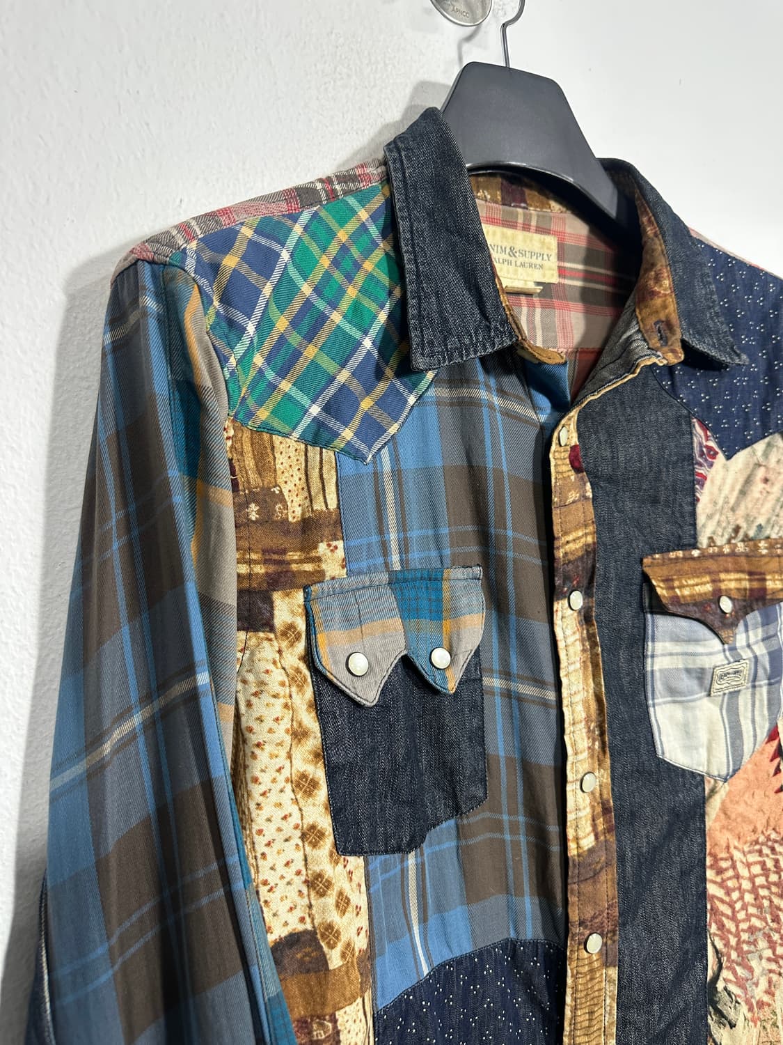 랄프로렌 데님앤서플라이 패치워크 셔츠 L 상품이미지2