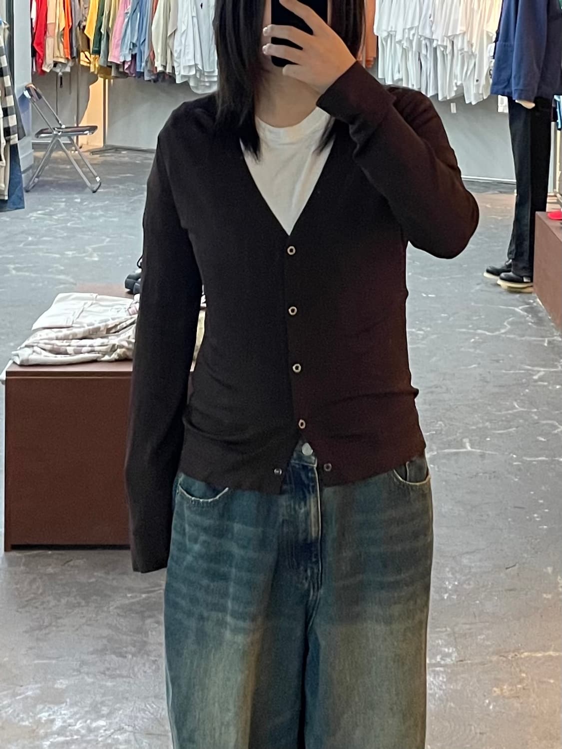 막스마라 브라운 브이넥 가디건 H1400 상품이미지1