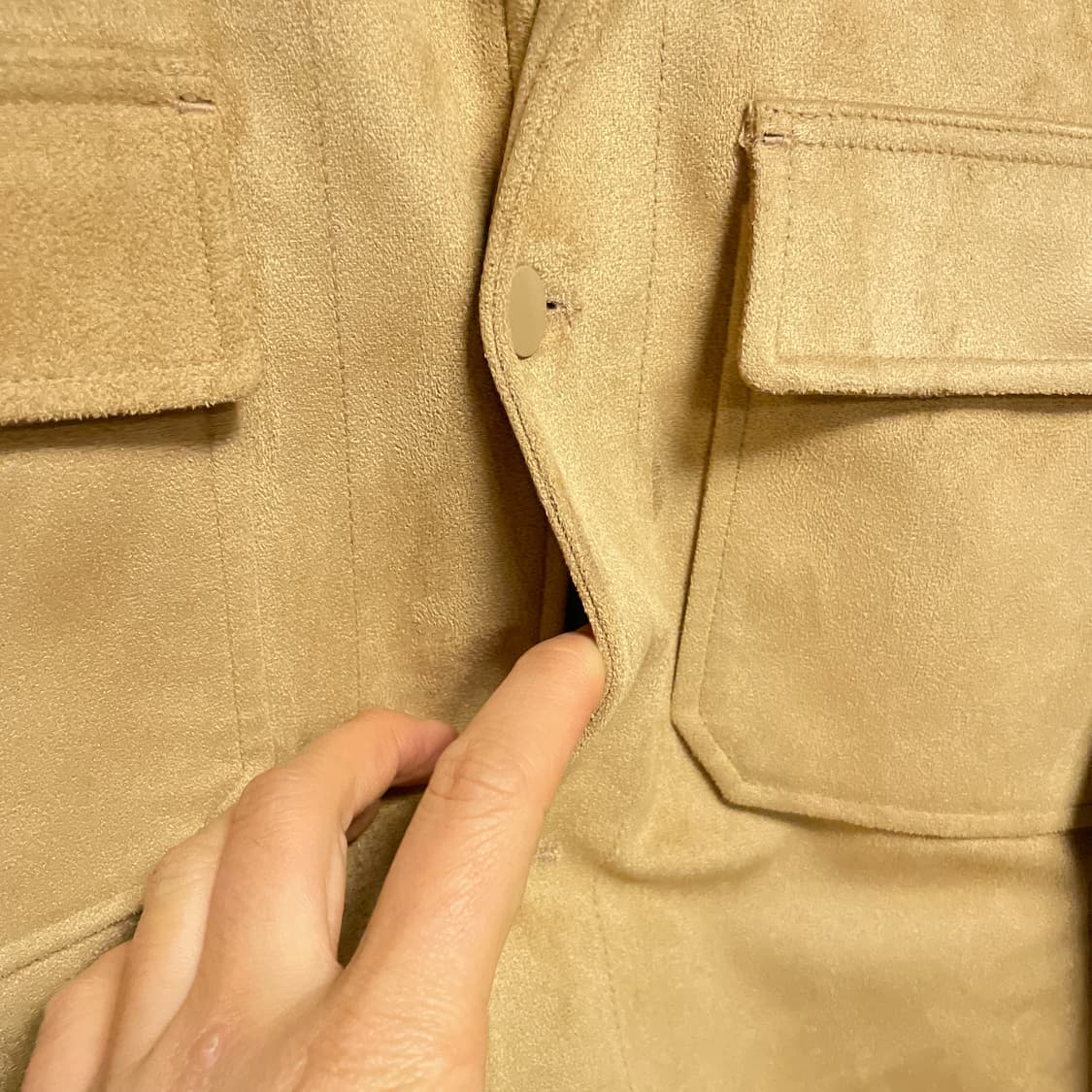 에잇세컨즈 베이지 스웨이드 트러커 재킷 XL 상품이미지2