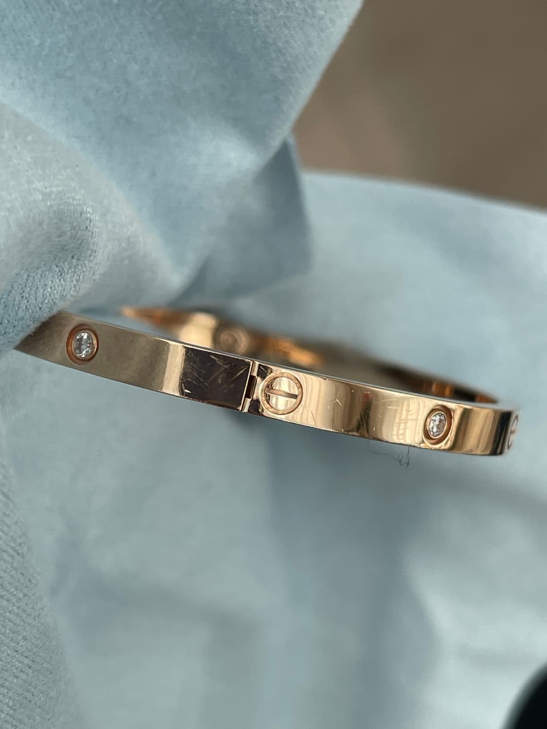 까르띠에 러브 love 팔찌 브레이슬릿스몰핑크골드로즈다이아 6p 16호 상품이미지4