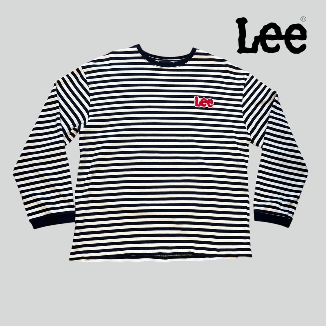 [XL]LEE 리 스트라이프 단가라 롱 슬리브 긴팔 티 상품이미지1