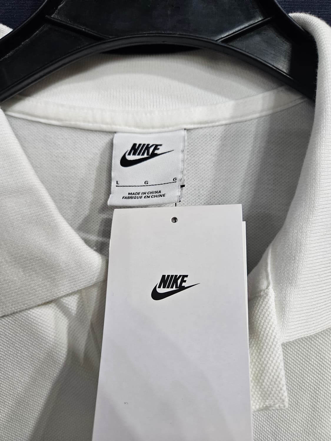 나이키 자수로고 화이트 남성 100 카라반팔티  상품이미지3